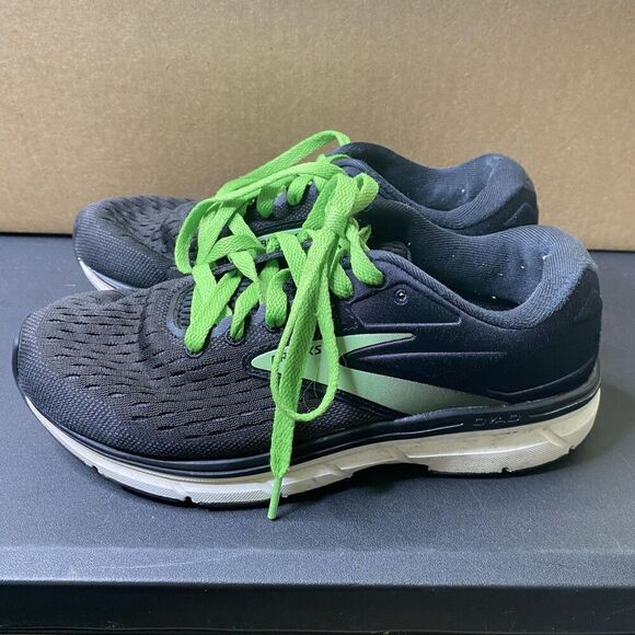Brooks Dyad 11 Shoes Womens Size 7.5 Wide Black Green Cushion Neutral Running - Picture 1 of 9